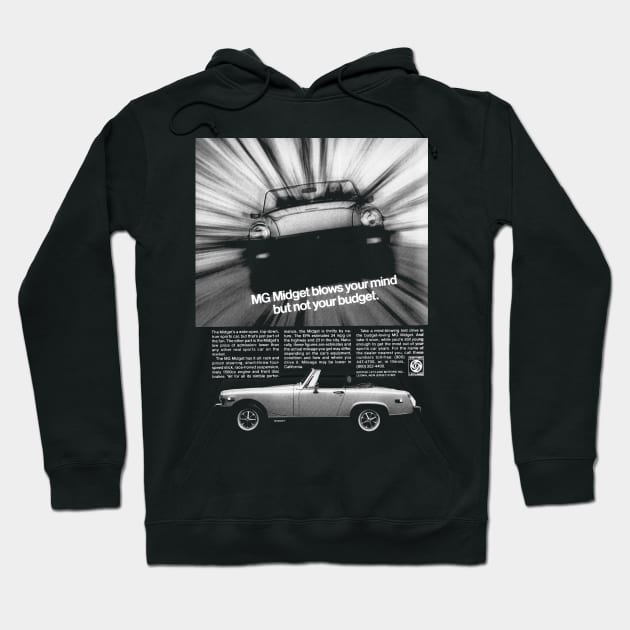 MG MIDGET - advert Hoodie by Throwback Motors